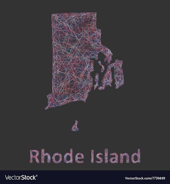 Rhode Island line art map vector image
