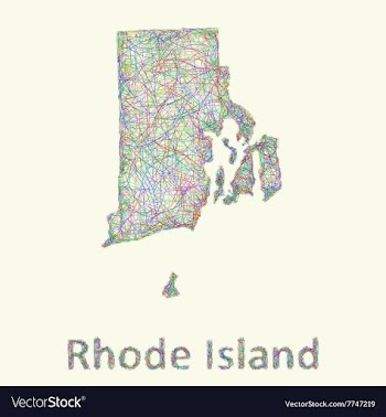 Rhode Island line art map vector image