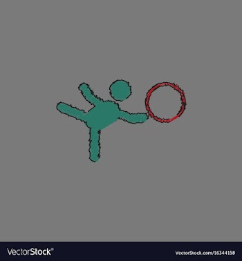Rhythmic gymnastics design in hatching style vector image