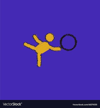 Rhythmic gymnastics design in hatching style vector image