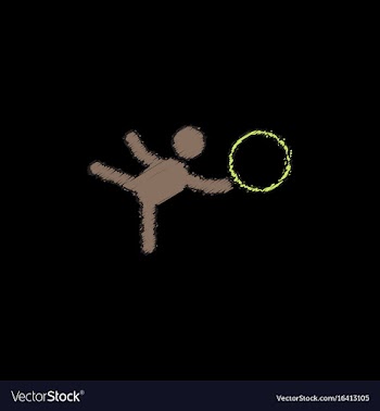 Rhythmic gymnastics design in hatching style vector image