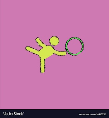 Rhythmic gymnastics design in hatching style vector image
