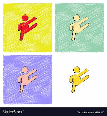 Rhythmic gymnastics design in hatching style vector image