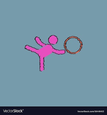 Rhythmic gymnastics design in hatching style vector image