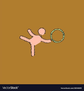 Rhythmic gymnastics design in hatching style vector image