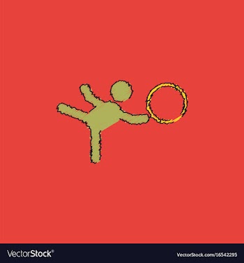 Rhythmic gymnastics design in hatching style vector image