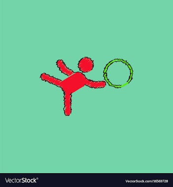 Rhythmic gymnastics design in hatching style vector image