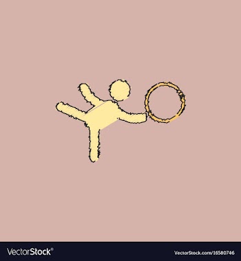 Rhythmic gymnastics design in hatching style vector image