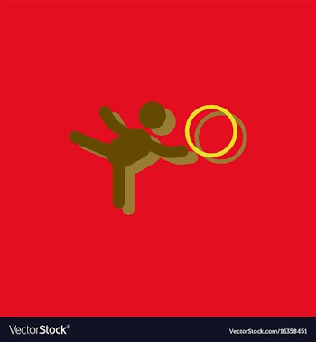 Rhythmic gymnastics design in sticker style vector image