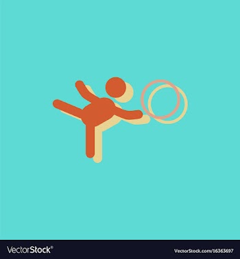 Rhythmic gymnastics design in sticker style vector image