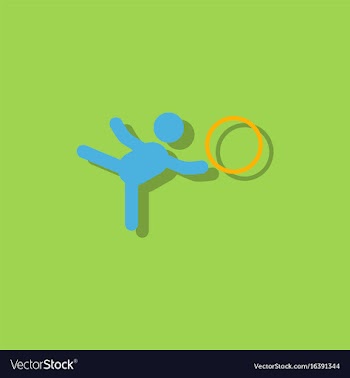 Rhythmic gymnastics design in sticker style vector image