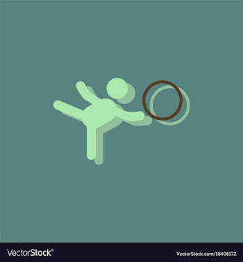 Rhythmic gymnastics design in sticker style vector image