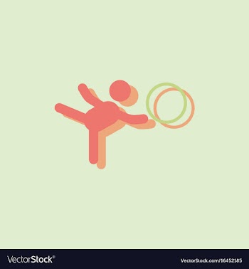 Rhythmic gymnastics design in sticker style vector image