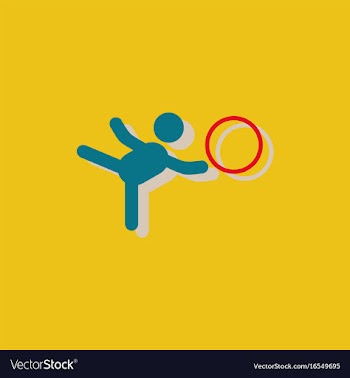 Rhythmic gymnastics design in sticker style vector image