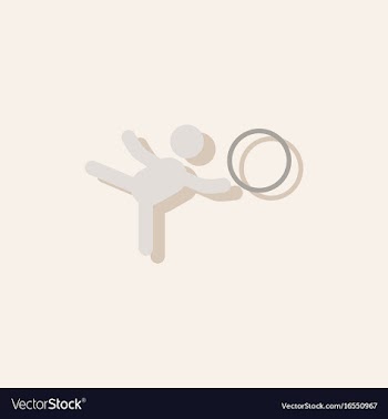 Rhythmic gymnastics design in sticker style vector image