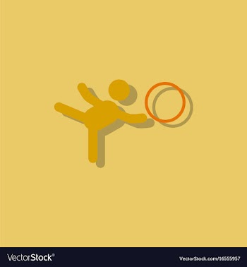 Rhythmic gymnastics design in sticker style vector image