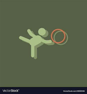 Rhythmic gymnastics design in sticker style vector image