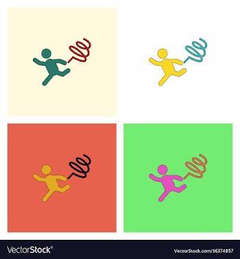Rhythmic gymnastics with ribbon design set vector image