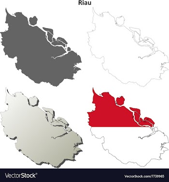 Riau blank outline map set vector image