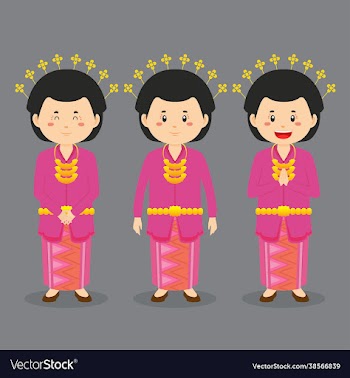 riau indonesia character with various expression