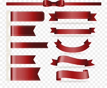 Ribbon - 11 models with red ribbon design vector 