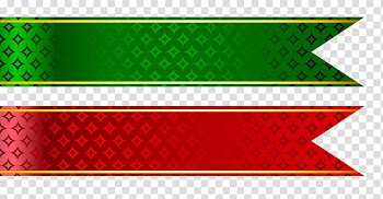 Ribbon Adhesive tape Web banner , Red and Green Tapes Set , two red and green ribbons transparent background PNG clipart