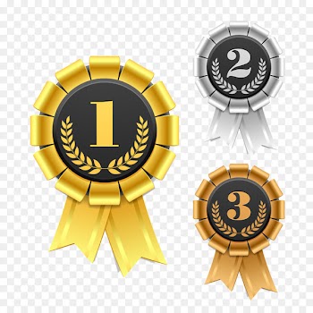 Ribbon Award Rosette Clip art - Gold and silver bronze image design 