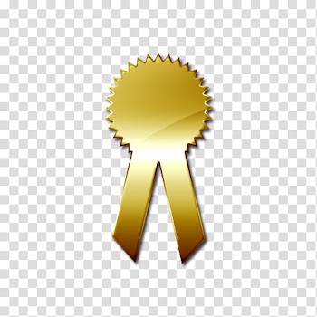 Ribbon Award Silver medal, gold ribbons transparent background PNG clipart