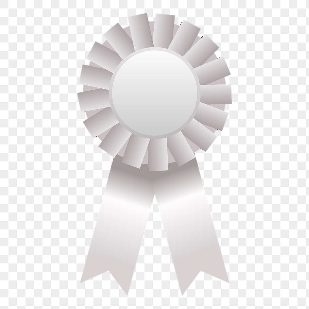 Ribbon badge png sticker, silver | Free PNG - rawpixel