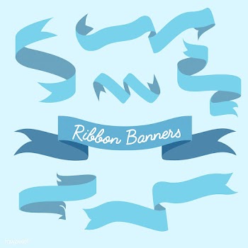 Ribbon banner blue | Free stock vector - 2057