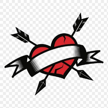 Ribbon banner heart png sticker | Free PNG - rawpixel
