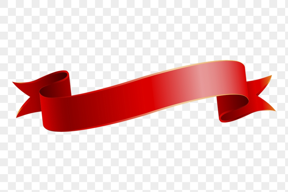 Ribbon banner png sticker, red | Free PNG - rawpixel