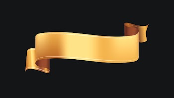 Ribbon banner psd art, gold realistic label… | Free stock illustration | High Resolution graphic