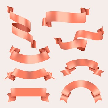 Ribbon banner psd art, rose gold realistic… | Free stock illustration | High Resolution graphic