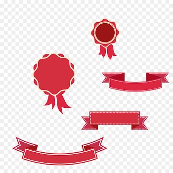 Ribbon Banner - Red badge space vintage wood 