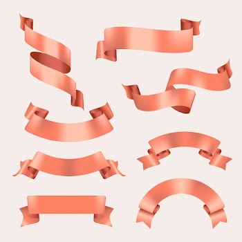 Ribbon banner vector art, rose gold realistic… | Free stock illustration | High Resolution graphic