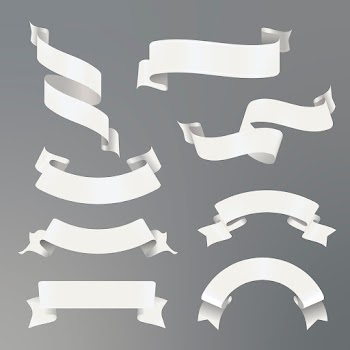 Ribbon banner vector art, white realistic… | Free stock illustration | High Resolution graphic