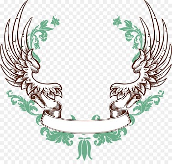 Ribbon Banner Wing - European border vector wings 