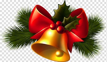 Ribbon bow with bell illustration, Christmas Jingle bell Candy cane , Christmas Bell transparent background PNG clipart