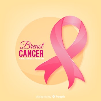 Ribbon breast cancer awareness realistic Free Vector