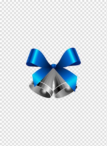 Ribbon Christmas Bell, Blue Christmas bell transparent background PNG clipart