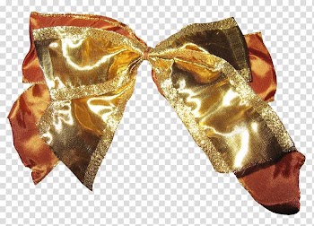 Ribbon Christmas Bow tie, Golden creative tie transparent background PNG clipart
