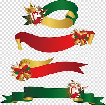 Ribbon Christmas Gift Illustration, Christmas ribbon and bells transparent background PNG clipart