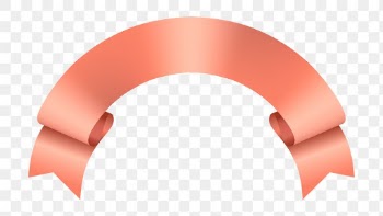 Ribbon clipart PNG, pink gold banner on… | Free stock illustration | High Resolution graphic