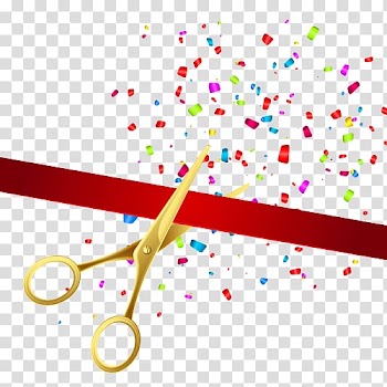 Ribbon cutting illustration, Opening ceremony illustration Illustration, Ribbons floating transparent background PNG clipart