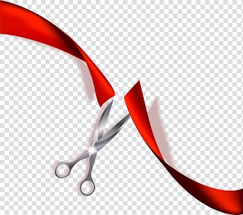 Ribbon cutting illustration, Wedding invitation Poster Opening ceremony, Cut the ribbon transparent background PNG clipart