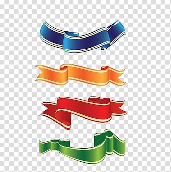 Ribbon Euclidean Banner, Hand colored ribbons transparent background PNG clipart
