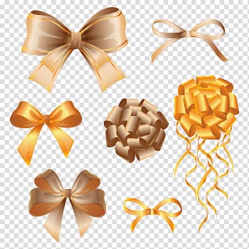 Ribbon Euclidean , Golden Bow transparent background PNG clipart