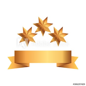 ribbon golden with stars design