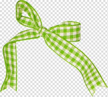 Ribbon Green , Green plaid bow transparent background PNG clipart